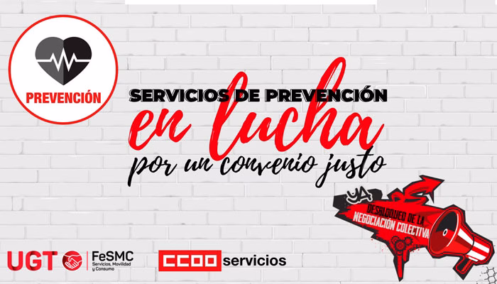 CCOO convoca concentraciones en las sedes de las principales empresas del sector de Prevención