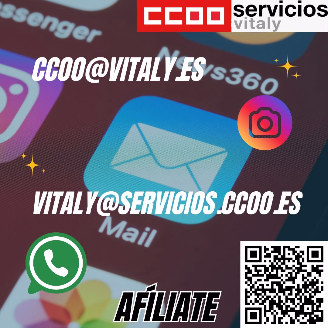 NUEVA DIRECCIÓN DE CORREO ELECTRÓNICO SECCIÓN SINDICAL DE CCOO